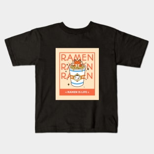 Cute Fox Ramen Kids T-Shirt